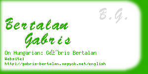 bertalan gabris business card